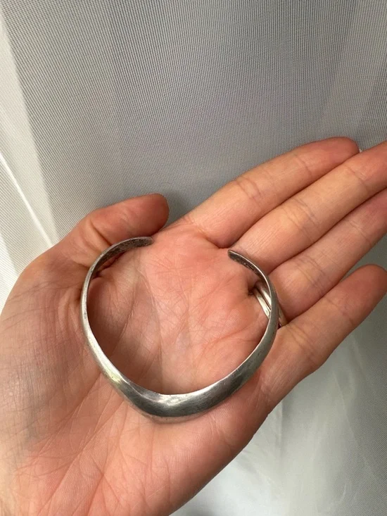 Sculptural Sterling Open Cuff Bracelet - Picture 6 of 6